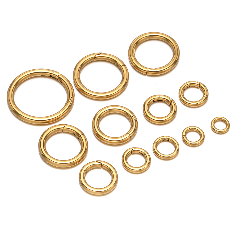 2Pcs/Lot Round Spring Clasps S - Gold Plated Jewelry ulasan dan harga