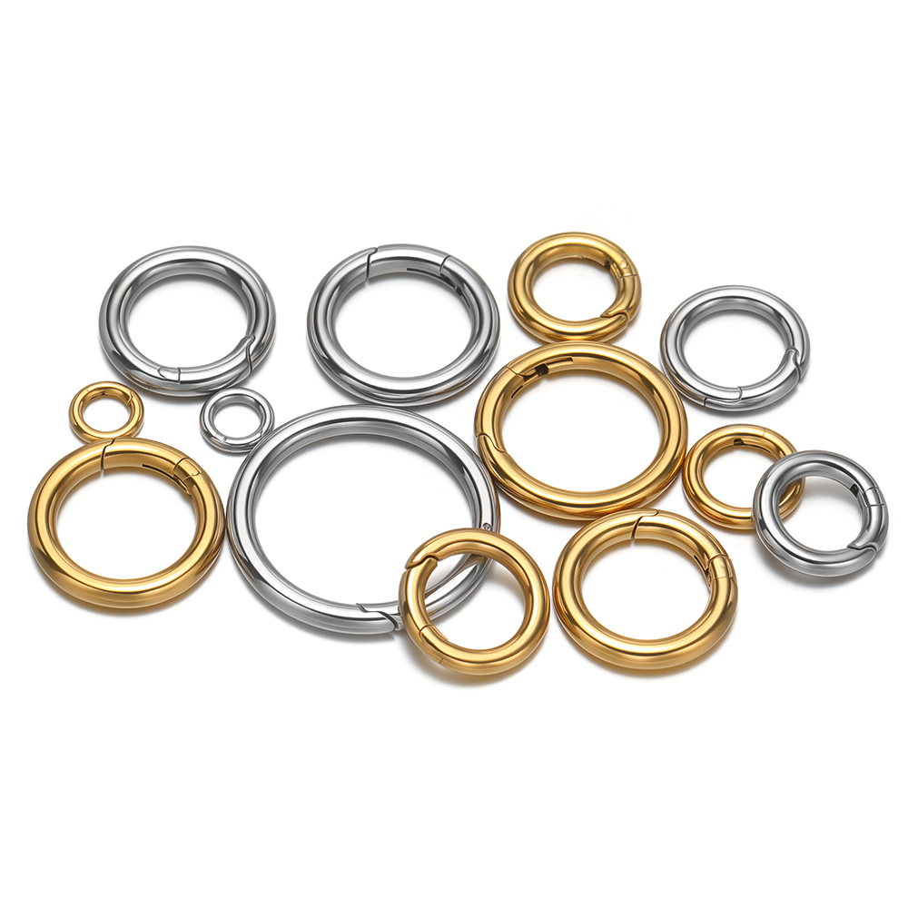 2Pcs/Lot Round Spring Clasps S - Gold Plated Jewelry ulasan dan harga